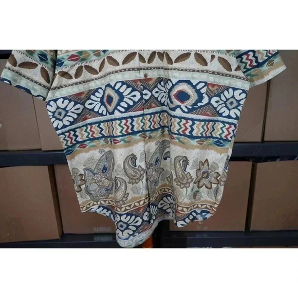 Chaps Ralph Lauren Brown Paisley Shirt Men's XL #357 - Picture 4 of 5